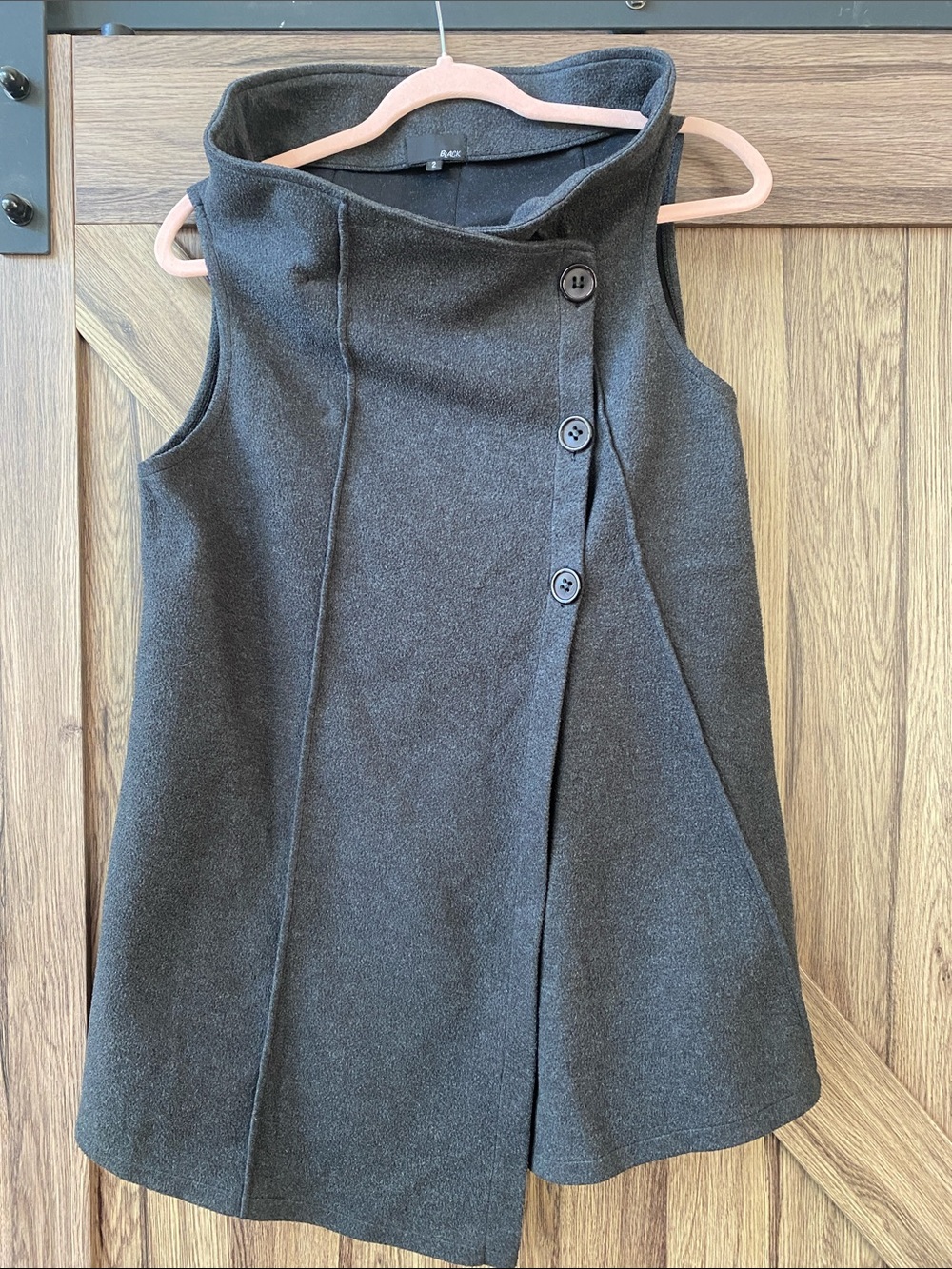 Rundholz Black Label Asymmetrical High Neck Vest Top Charcoal Grey Size 2